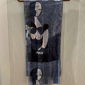 Abstract Picasso Scarf - Shades of Blue